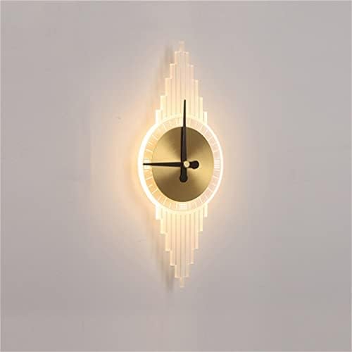 YFQHDD Réz Fali Lámpa, Modern, Kreatív LED Óra Árnyékban, Kristály Lámpa, Beltéri lakberendezés (Szín : Arany, Méret : 20