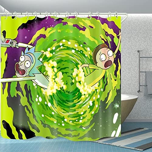Vicces zuhanyfüggöny Fürdőszobai Anime zuhanyfüggöny 12 Horgok Király Dekoratív Fürdőszobában Kád Függöny Dekor Vízálló Poliészter