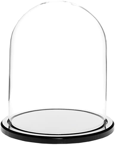 Plymor 3 x 5 Üveg Kijelző Kupola Cloche (Fekete Akril Alap)