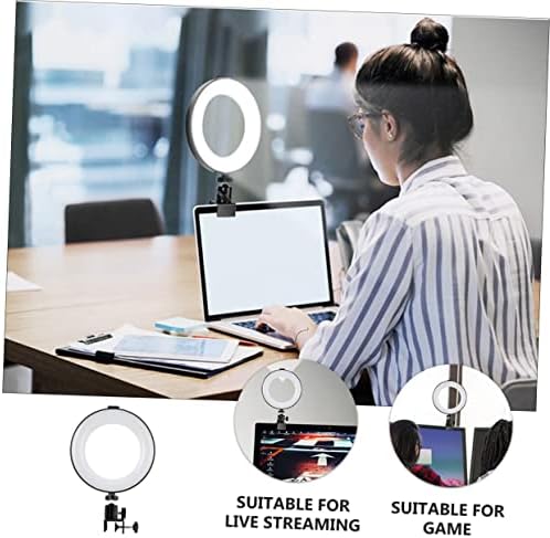 SOLUSTRE Állvány Gyűrű Fény 1 Készlet 6 Fény Töltse Otthon Streaming Önarckép Clip LED Állni Élő Asztali Szabályozható Control