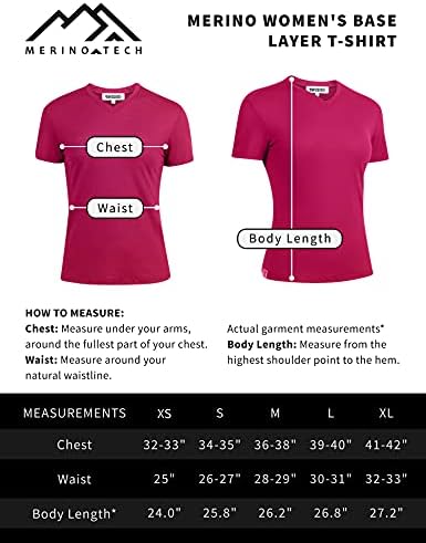 Merino.tech Merino Gyapjú T-Shirt a Nők - Merinó Gyapjú alapréteg Női Rövid Ujjú Póló