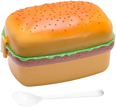 WskLinft uzsonnás Doboz Tárolására Rajzfilm Gyerekeknek Burger alakú Hordozható Bento Tároló Doboz, Napi Szögletes
