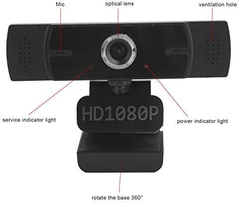 Dilwe Web Kamera 1080P, Full HD, USB-Számítógép, Kamera, Mikrofon, Plug and Play, Laptop Bilincs Kamera, Webkamera, Video