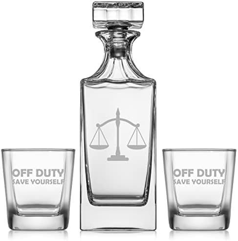 Whiskys Üveget Ajándék Szett 2 Whiskey Régi Kövek Szemüveg az Igazság mérlege jogi Asszisztens, Ügyvéd, Bíró, Ügyész Szolgálatban
