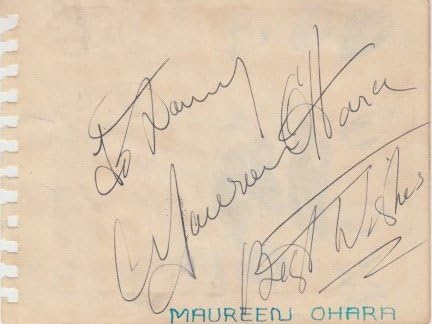 Maureen O ' hara (Vintage, Feliratos) aláírt egy autogramot