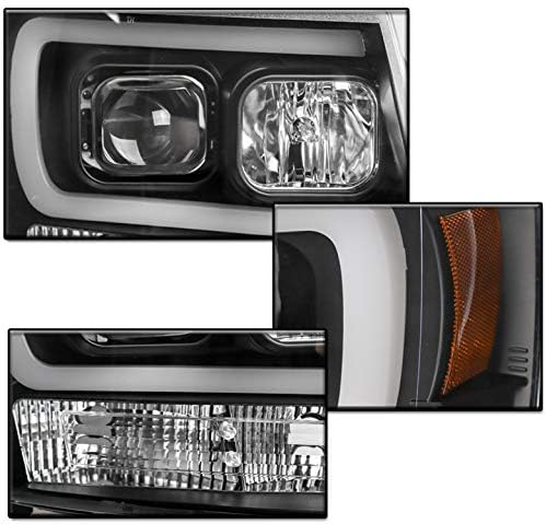 ZMAUTOPARTS A 2007-2013-As Chevy Lavina/Kertvárosi/Tahoe DRL LED Fekete Projektor Fényszórók 6.25 Fehér LED DRL