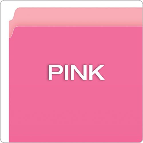 Pendaflex 152PIN Színes Mappákat, Egyenes Vágás, Felső Lap, Levél, Pink/Rózsaszín, Doboz 100
