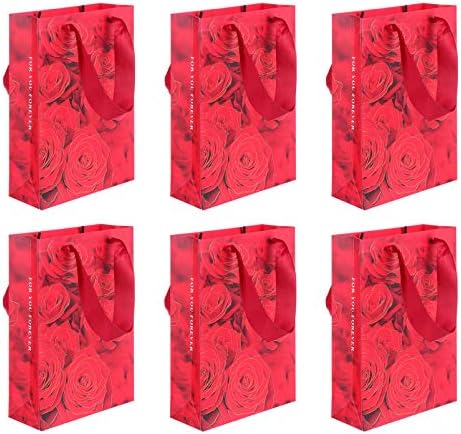 Luxshiny Barátja Ajándékok, Ékszerek, Ajándék táska 6db Valentin Ajándék Csomagolás Zsák Papír Kezelni Tok Rózsa Csokor Virág