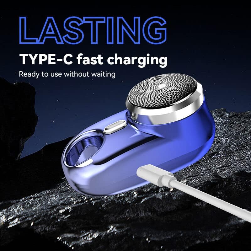 BXE Mini Hordozható Elektromos Borotva a Férfiak USB Töltés Borotva Szakáll Trimmer Ajándék Gradiens Kék