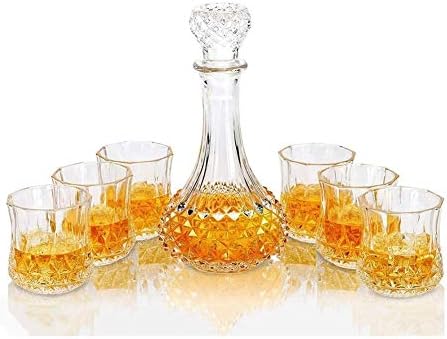 Whiskys Üveget Whiskys Poharat Meghatározott Whiskys Üveget, Majd Szemüveg Készlet, 600ml ólommentes Kristály Whiskys Üveget,