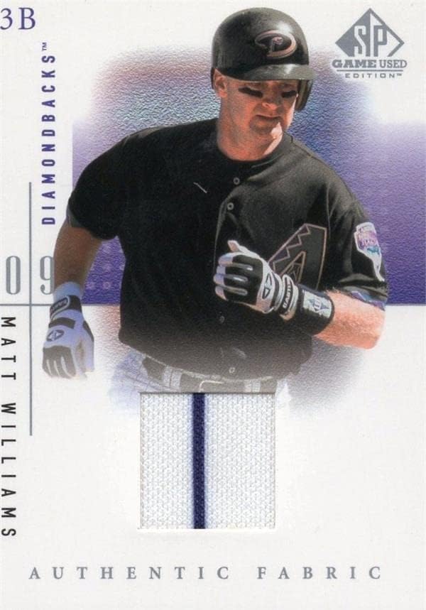 Matt Williams játékos kopott jersey-i javítás baseball kártya (Arizona Diamondbacks) 2001 Felső szint MW csíkos - MLB Meccset
