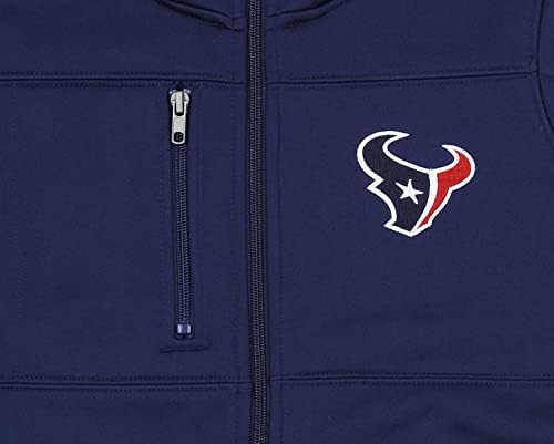 Outerstuff Houston Texans NFL Nagy Fiúk Ifjúsági Ragasztott Teljes Zip Fleece Dzseki, Sötétkék