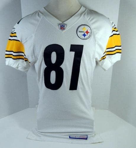 2003 Pittsburgh Steelers Brady Poppinga 81 Játék Kiadott Fehér Jersey 46 DP21155 - Aláíratlan NFL Játék Használt Mezek